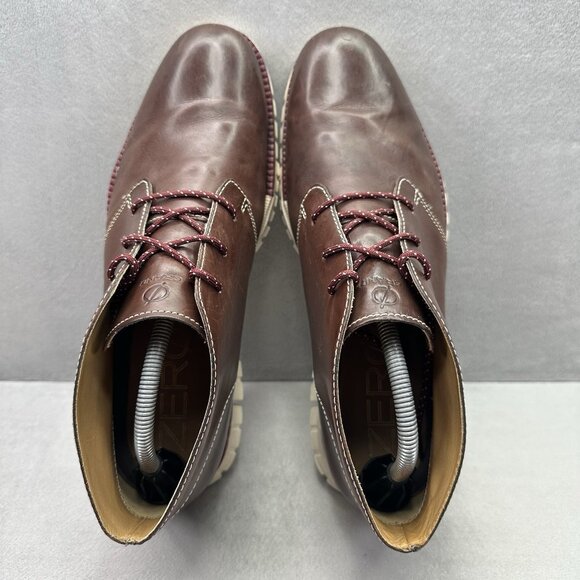 Cole Haan ZeroGrand Mens Size 10 (M) Chukka Boots Brown Leather Lace-Up Ankle - Picture 6 of 8